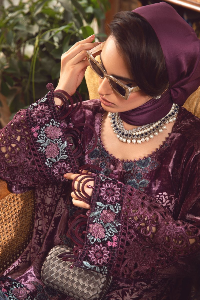 DL-1006-DUL LILAC | Maria B | Linen Winter Unstitched Collection 2022