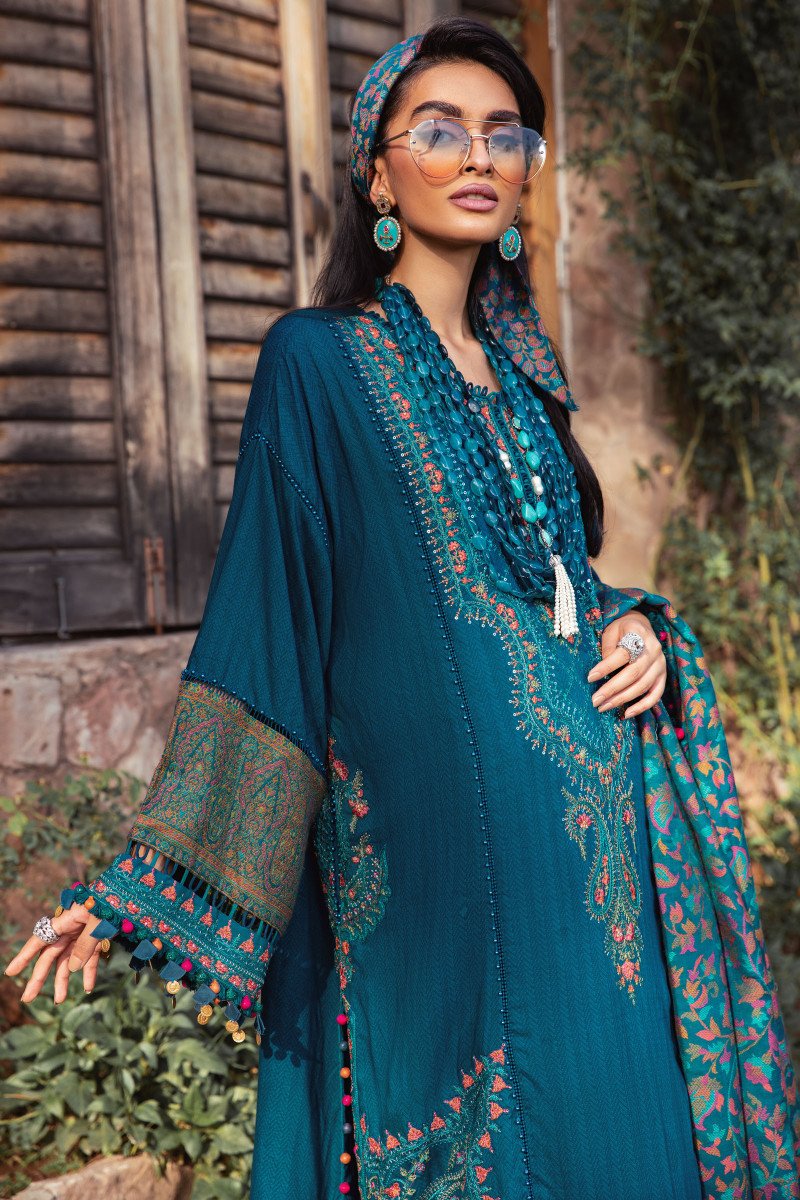 DL-1009-BLUE | Maria B | Linen Winter Unstitched Collection 2022