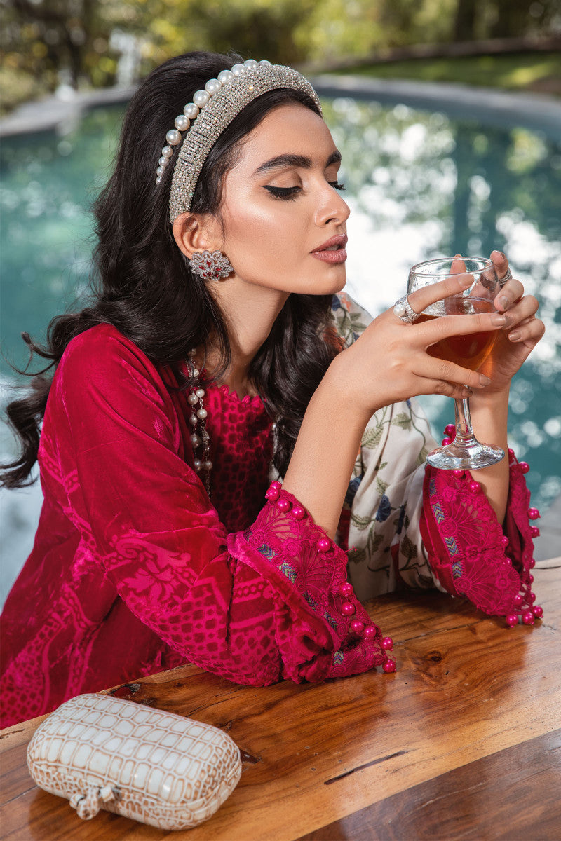 DL-1010-FUSCHIA PINK | Maria B | Linen Winter Unstitched Collection 2022