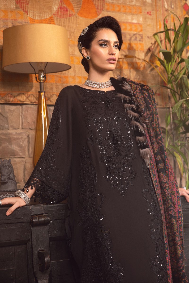 DL-1012-BLACK | Maria B | Linen Winter Unstitched Collection 2022