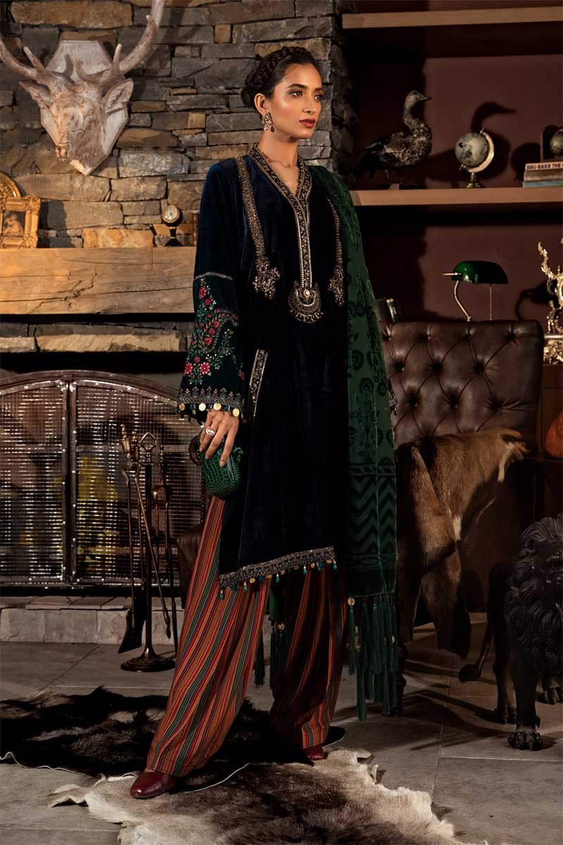 DL711- Navy Blue (Maria B - Linen - La Vie Luxe)