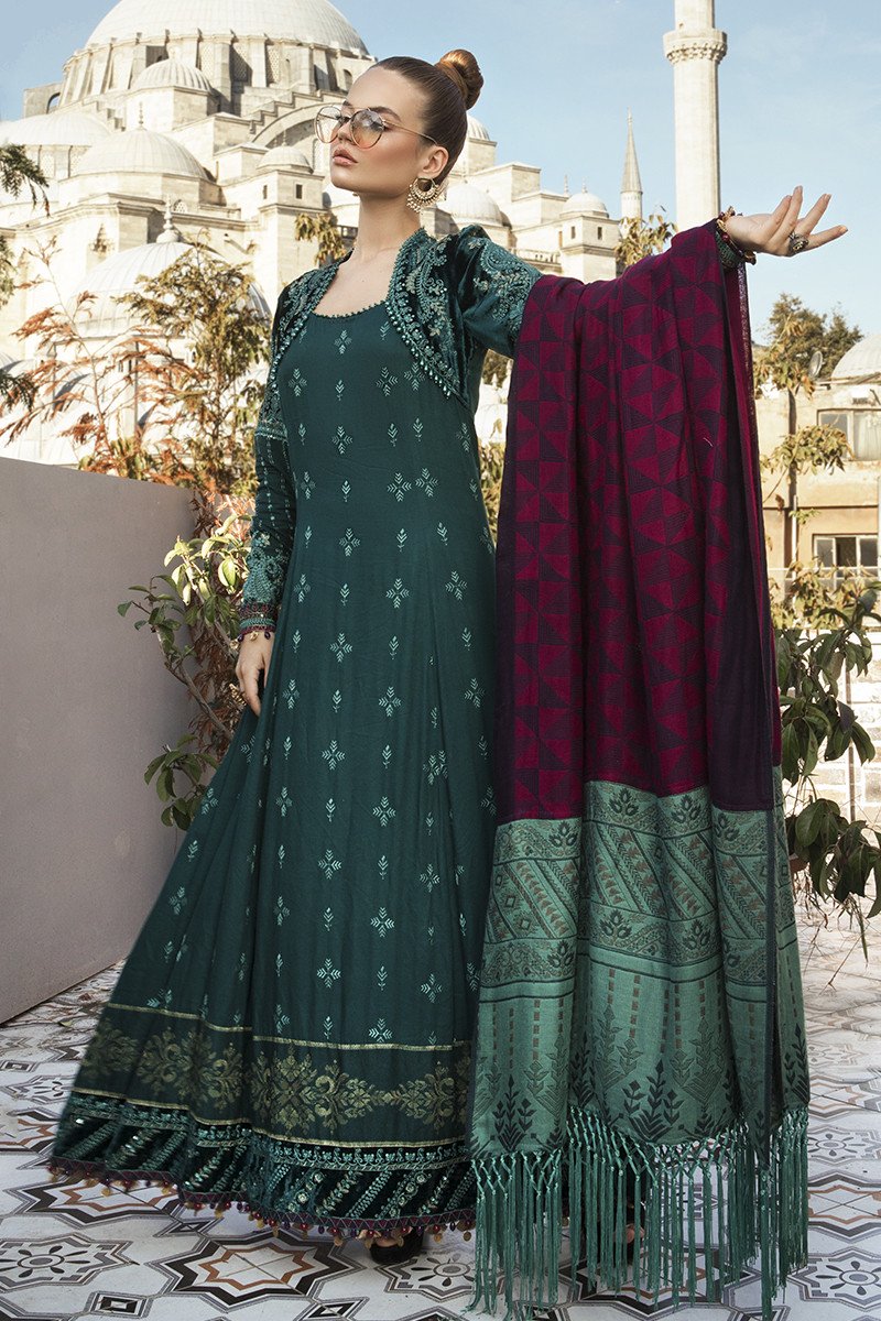 DL-01-Sea Green | Maria.B | Unstitched Linen | Winter/Fall 2020
