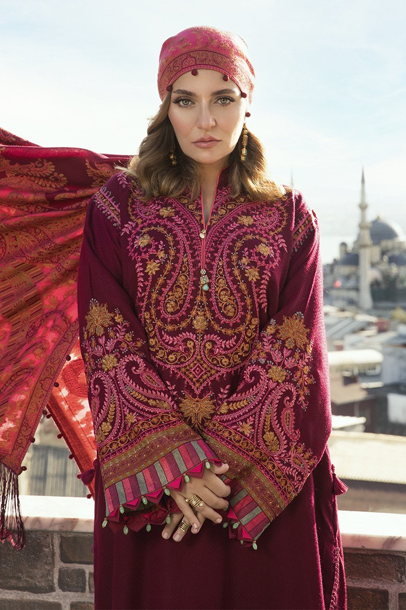 DL-808-Deep Pink | Maria.B | Unstitched Linen | Winter/Fall 2020