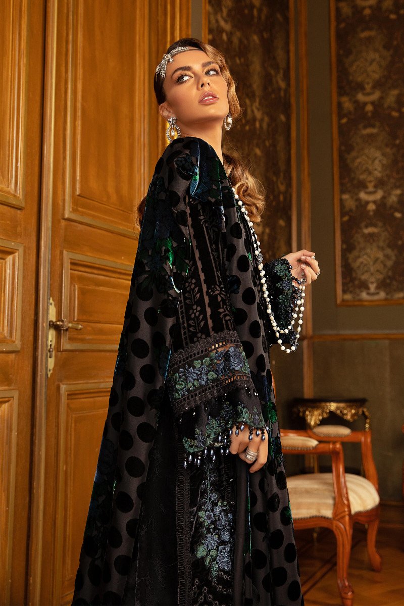 DL - 911 - Black and Blue | Maria B | Unstitched Linen Collection 2021