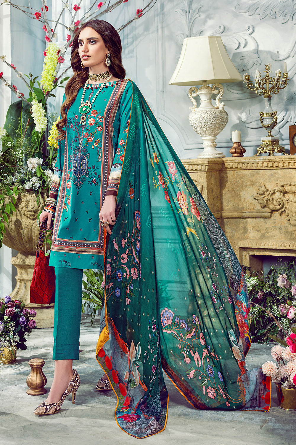 DGS-104| GulAhmed | Lamis Digital Printed Satin Collection 2021
