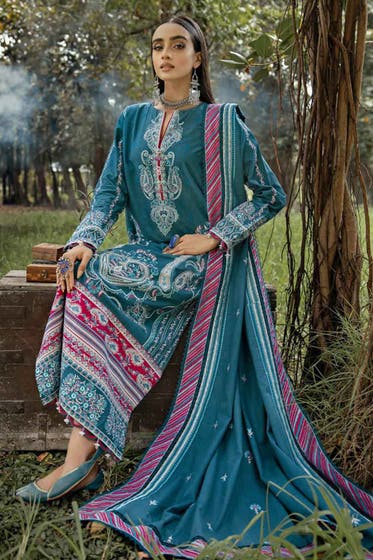 3PC Unstitched Khaddar Suit K-22055 | Gulahmed | Winter Collection 2022