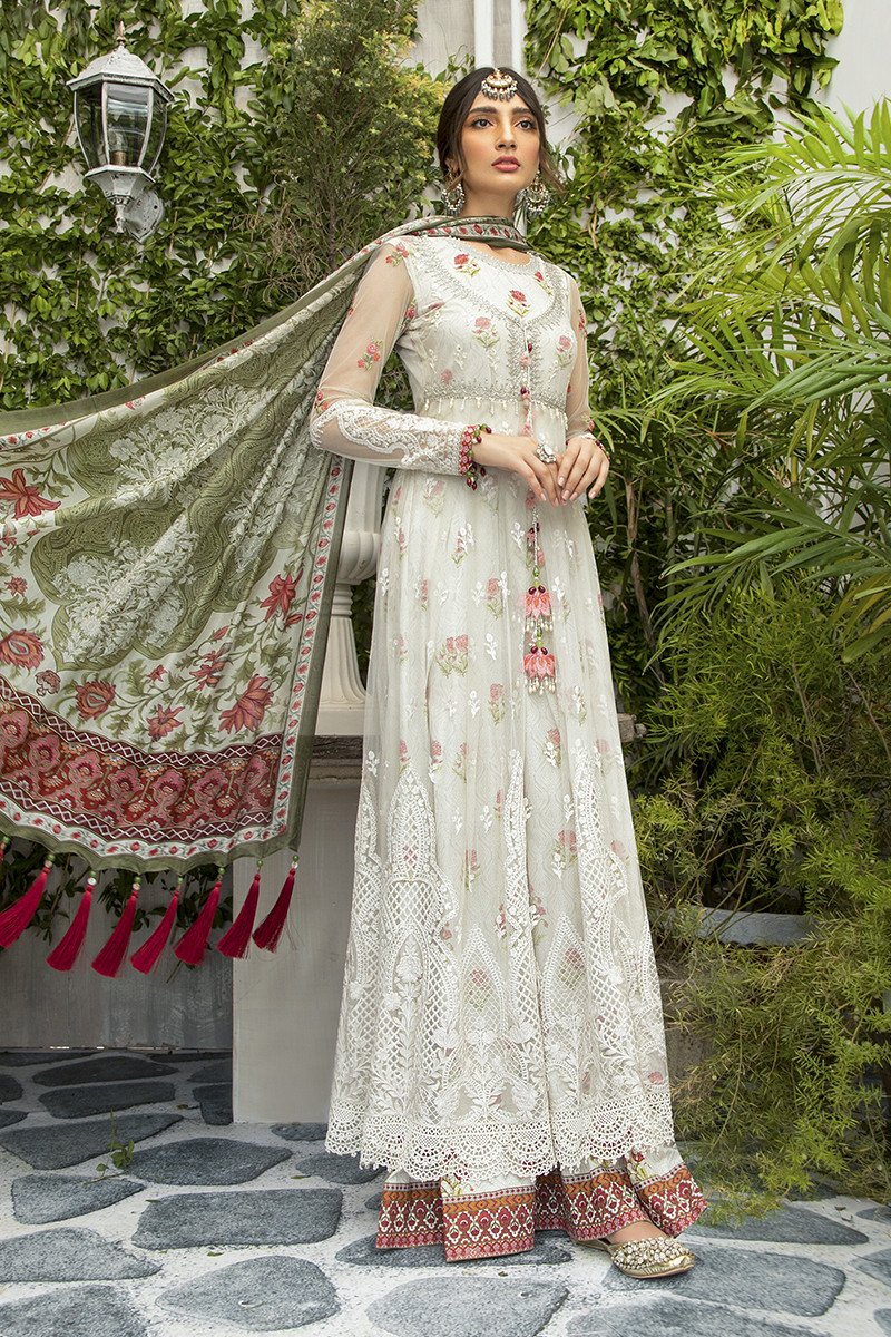 EL-20-02-Cream with Rose Buds | Maria.B. | Eid Lawn Collection 2020