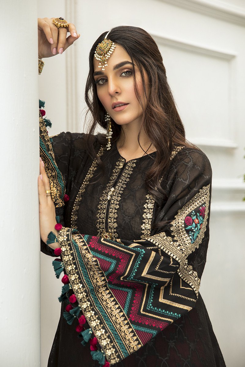 EL-20-09-Black and Magenta | Maria.B. | Eid Lawn Collection 2020