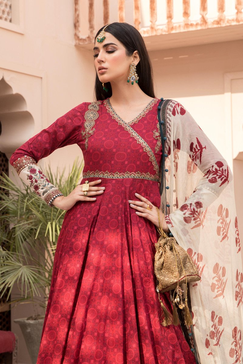 EL-21-03- Maroon | Maria B Eid Lawn Collection 2021