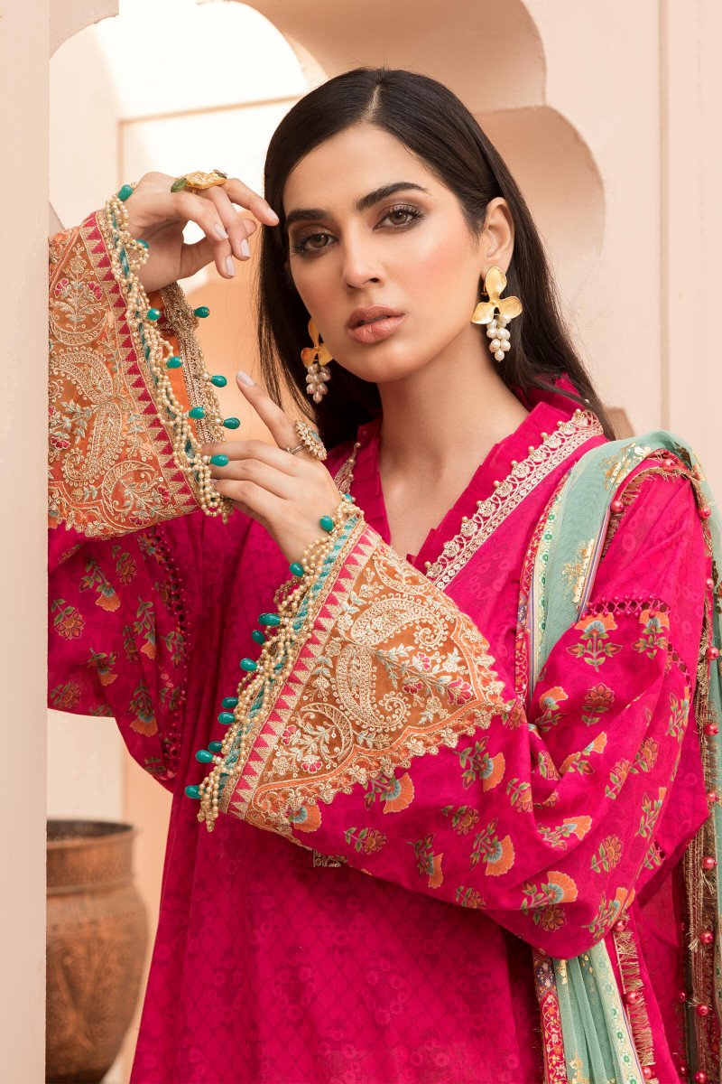 EL-21-10 - Fuschia Pink | Maria B Eid Lawn Collection 2021