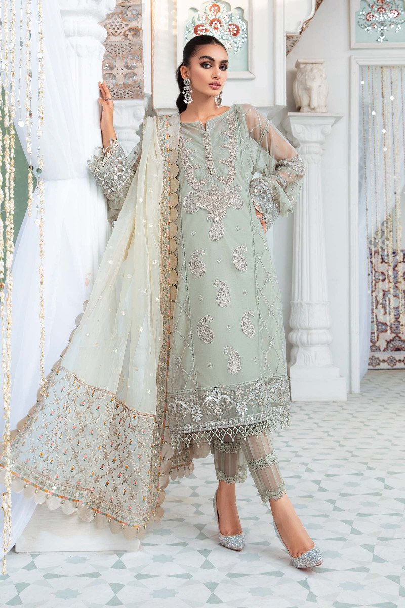 EL - 22 - 03 - Pista Green | Maria B | Eid Lawn Collection 2022