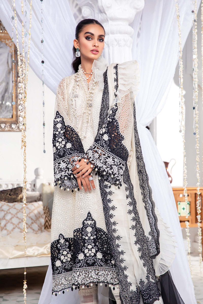 EL - 22 - 05 - Offwhite and Black | Maria B | Eid Lawn Collection 2022