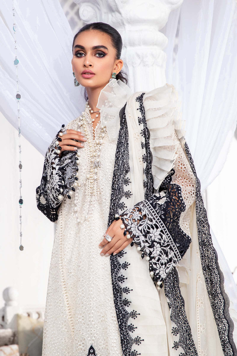 EL - 22 - 05 - Offwhite and Black | Maria B | Eid Lawn Collection 2022