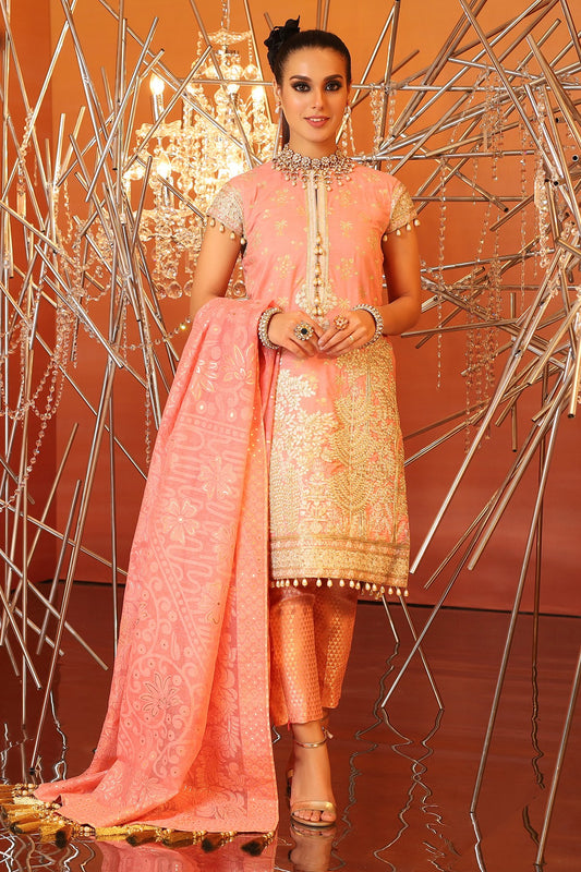 FC-18H-20-Peach | ALKARAM | Festive Collection' 20
