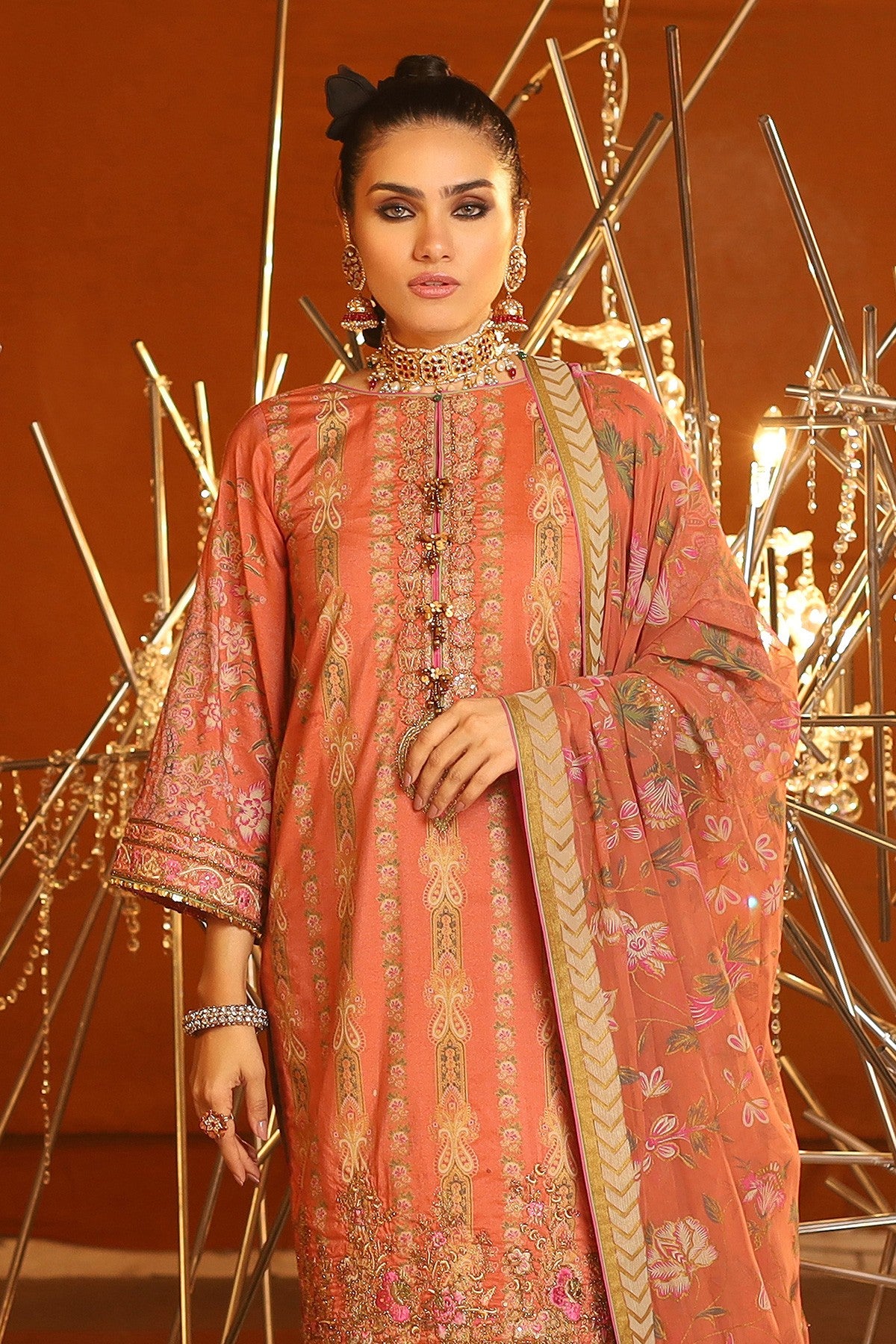 FC-24K-20-Coral | ALKARAM | Festive Collection' 20