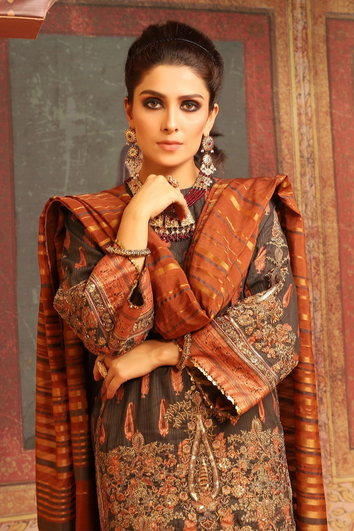 FC-W5C-19-Chocolate Brown (Alkaram Festive Collection Volume III)