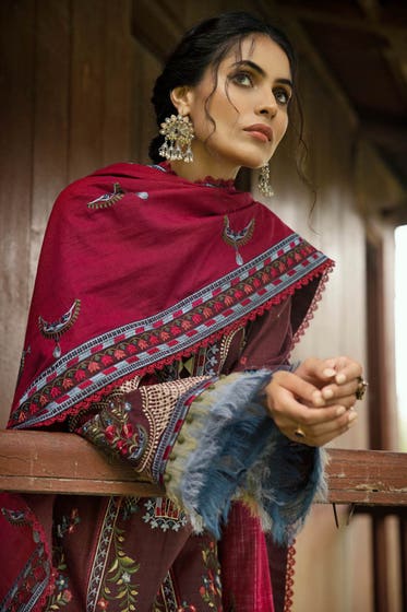 3PC Unstitched Khaddar Suit K-22051 | Gulahmed | Winter Collection 2022