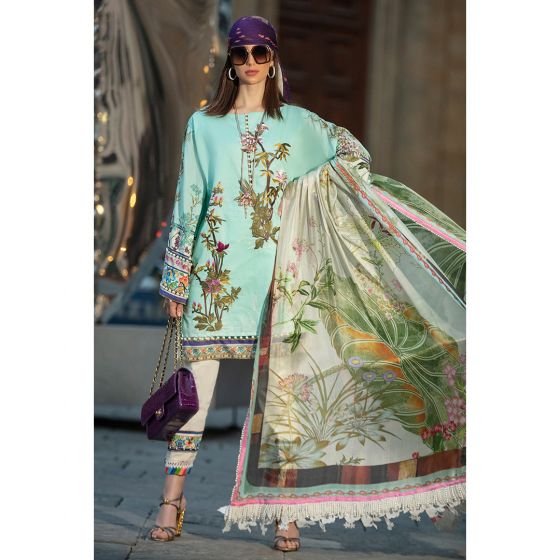 Menta Blu 10-B (3Pc) Sana Safinaz Luxury Lawn
