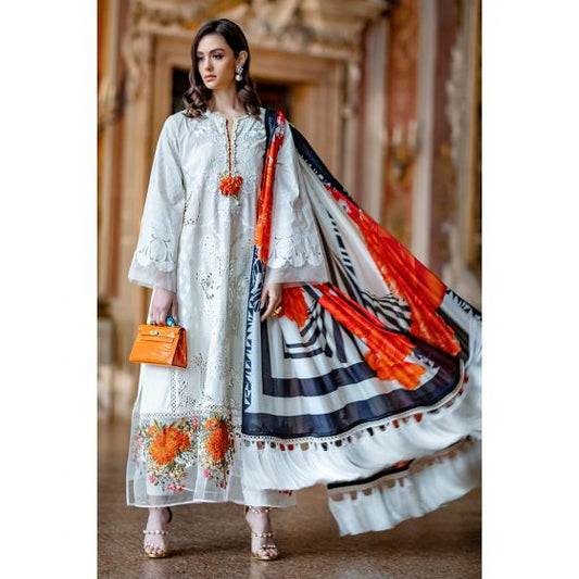 Bianco 2-B (3Pc) Sana Safinaz Luxury Lawn