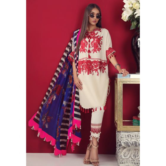 Muzlin 9B - Red-dy (3 Piece Lawn) by Sana Safinaz