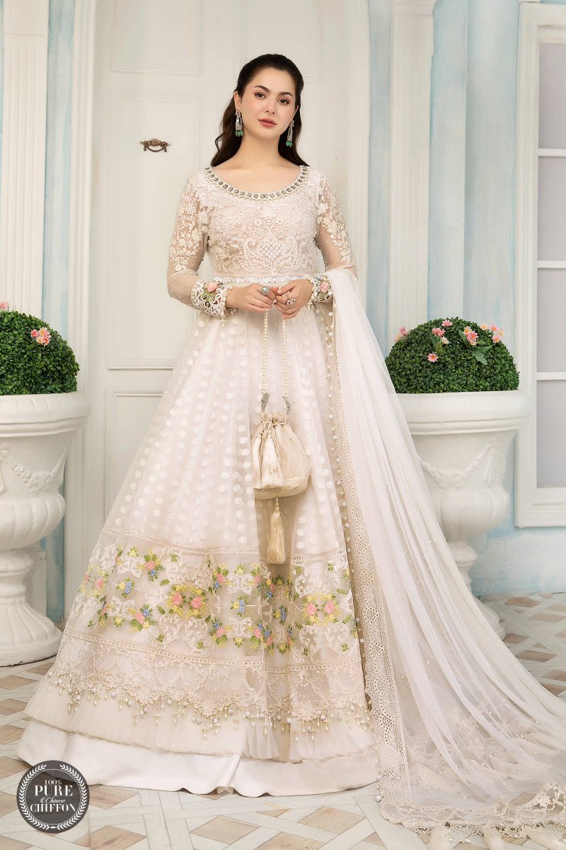 MPC-21-103-Pearl White and Pastel | Maria B | Chiffon Eid Collection 2022