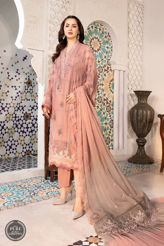 MPC-21-104-Ash pink and Grey | Maria B | Chiffon Eid Collection 2022