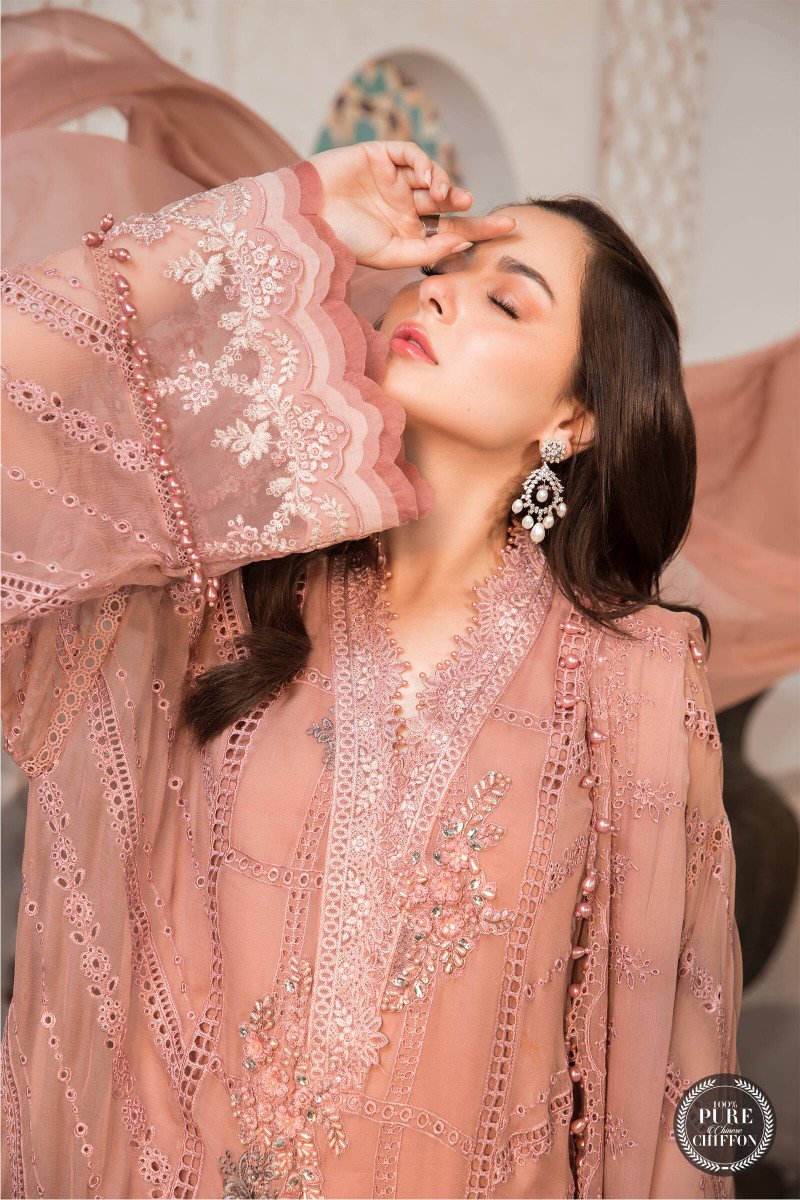 MPC-21-104-Ash pink and Grey | Maria B | Chiffon Eid Collection 2022
