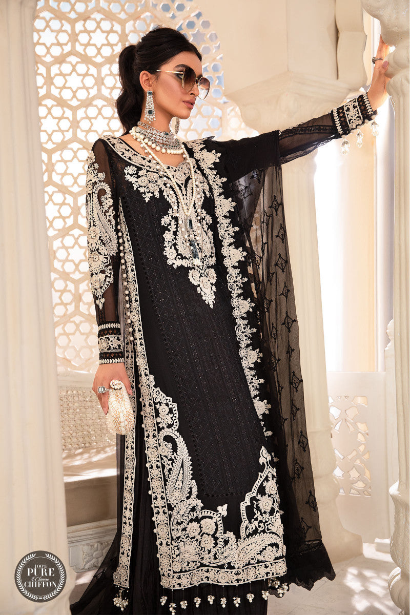 MPC-22-204-Black and White | Maria B | Chiffon Collection 2022