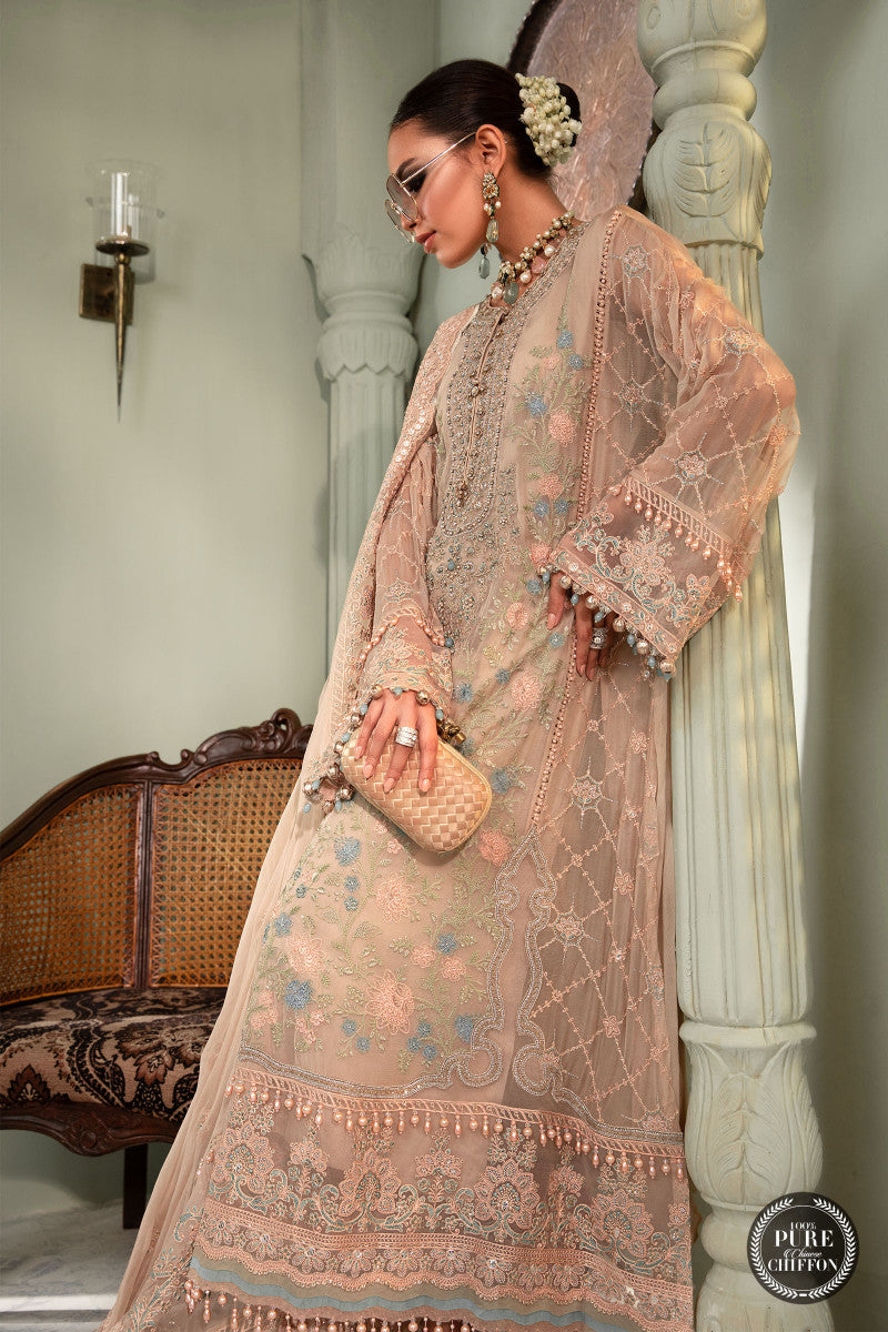 MPC-22-206-Nude Pink | Maria B | Chiffon Collection 2022