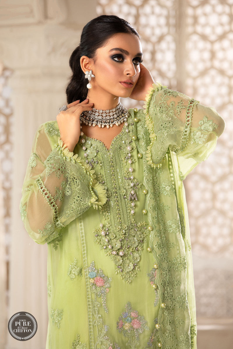 MPC-22-207-Lime Green | Maria B | Chiffon Collection 2022
