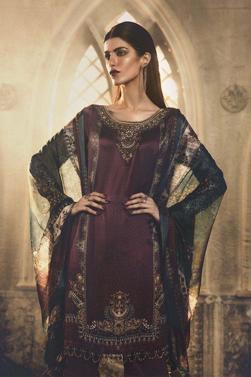 403 - Purple (Maria B Unstitched Silk Collection)