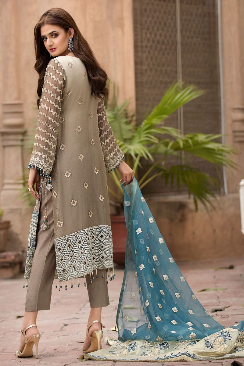 2351 Asher Ombre | Motifz | Rang-e-Bahar | Luxury Embroidered Crinkle Chiffon'20