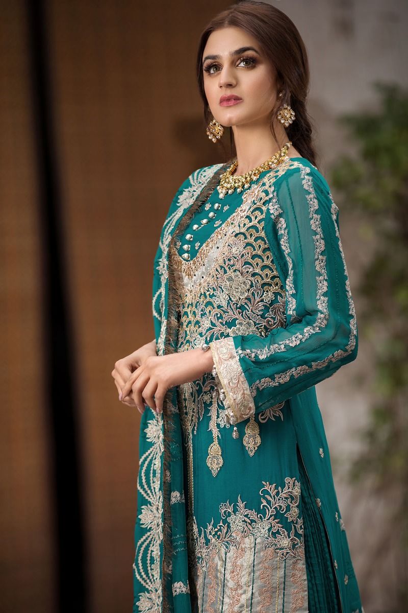 2355 Beryl Brocade | Motifz | Rang-e-Bahar | Luxury Embroidered Crinkle Chiffon'20