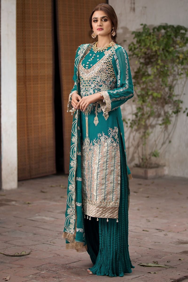 2355 Beryl Brocade | Motifz | Rang-e-Bahar | Luxury Embroidered Crinkle Chiffon'20