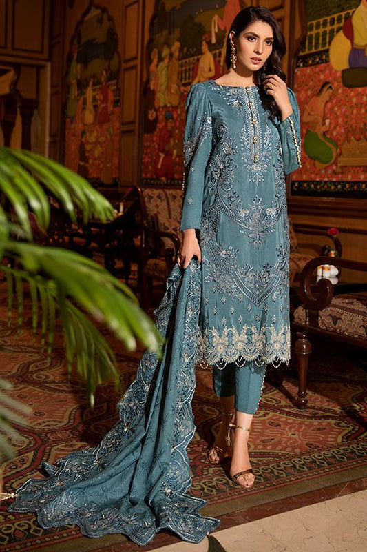 2372 Azure Vault (Motifz Premium Embroidered Karandi)