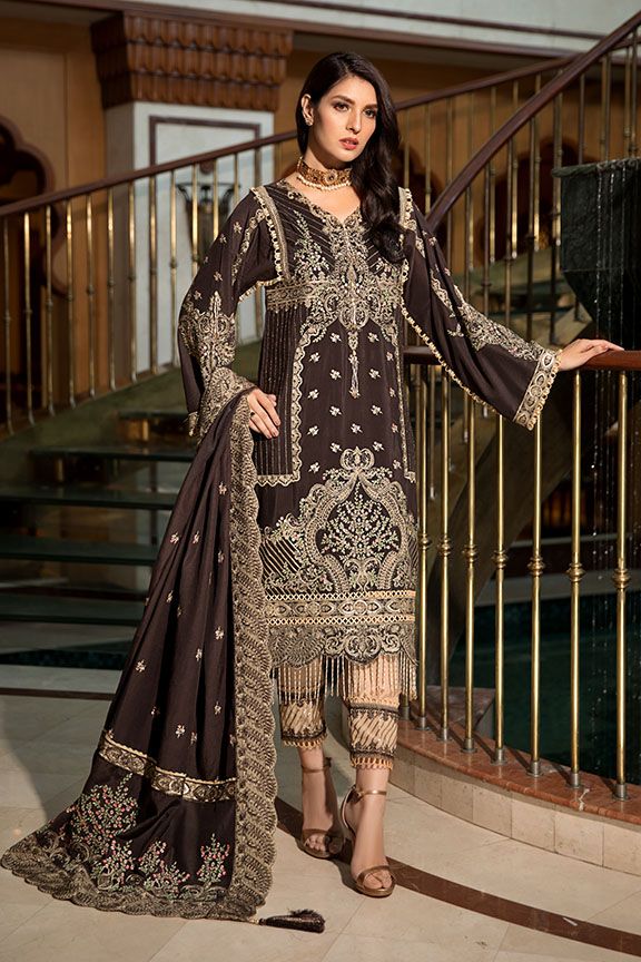 2373 Regal Brown (Motifz Premium Embroidered Karandi)