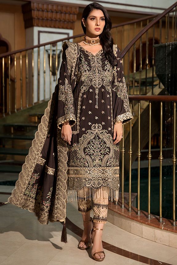 2373 Regal Brown (Motifz Premium Embroidered Karandi)