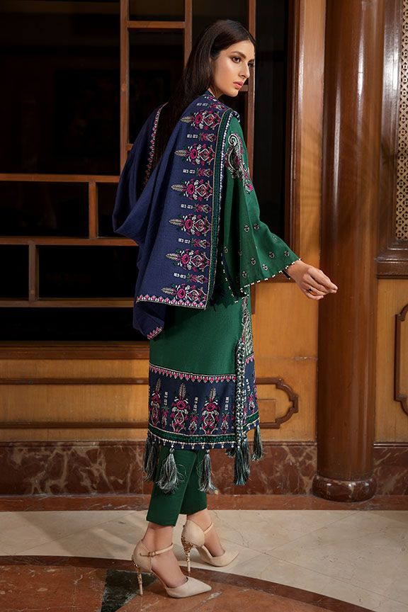 2376 Verdant Paisely (Motifz Premium Embroidered Khaddar)