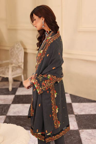 3PC Pashmina Shawl Unstitched Embroidered Suit YD-22001 | Gulahmed | Winter Collection 2022