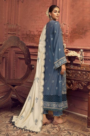 3PC Pashmina Shawl Unstitched Embroidered Suit AP-22006 | Gulahmed | Winter Collection 2022
