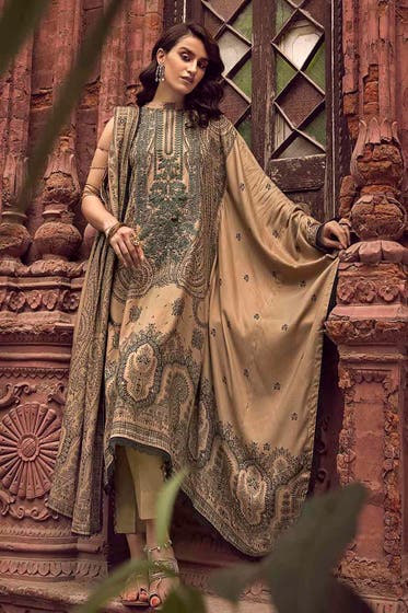 3PC Unstitched Twill Linen Suit LT-22044 | Gulahmed | Winter Collection 2022