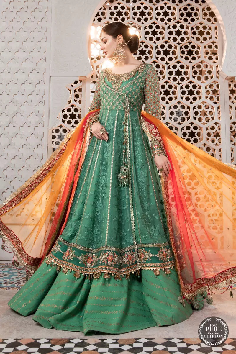 MPC-21-108-Sea Green and Fuchsia Pinki | Maria B | Chiffon Eid Collection 2022