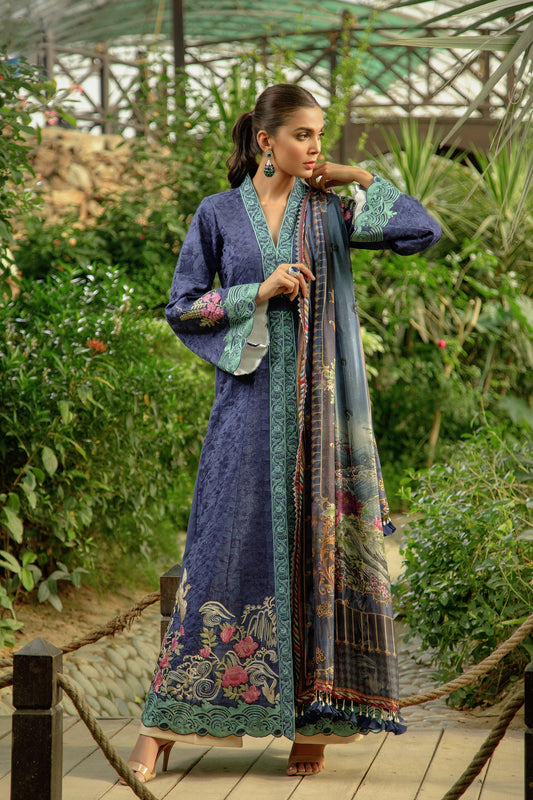 6A Navy Blue - Zarqash Lawn 2019