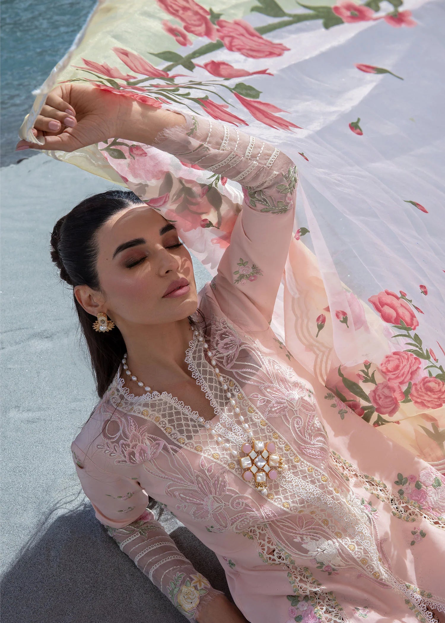 Forget Me Not - Sorbet Pink | Crimson By Saira Shakira | Luxury Lawn 2024