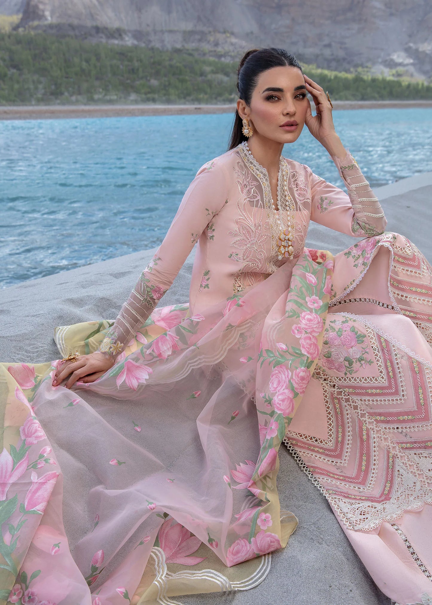 Forget Me Not - Sorbet Pink | Crimson By Saira Shakira | Luxury Lawn 2024