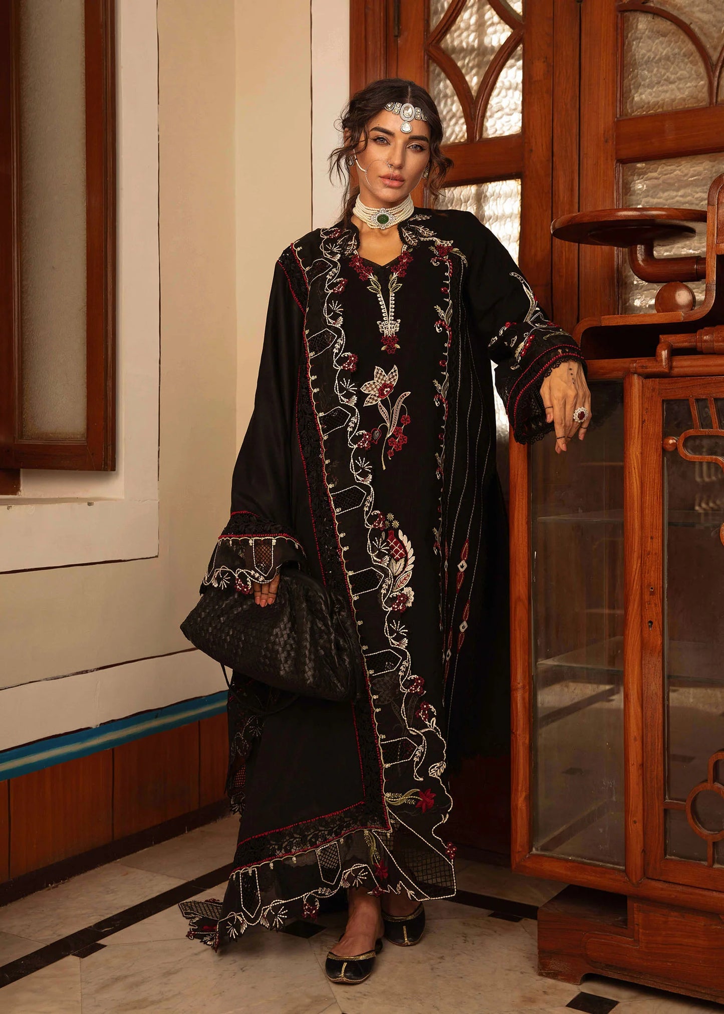 Meenakari | Crimson | Aleen Winter Unstitched 2024