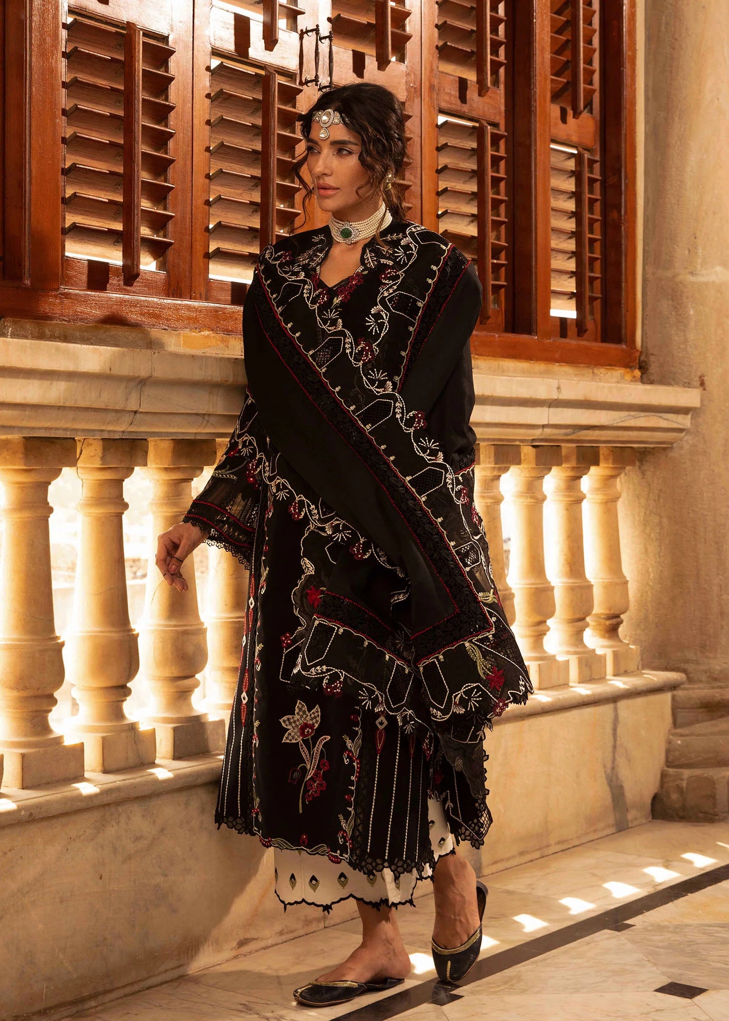 Meenakari | Crimson | Aleen Winter Unstitched 2024