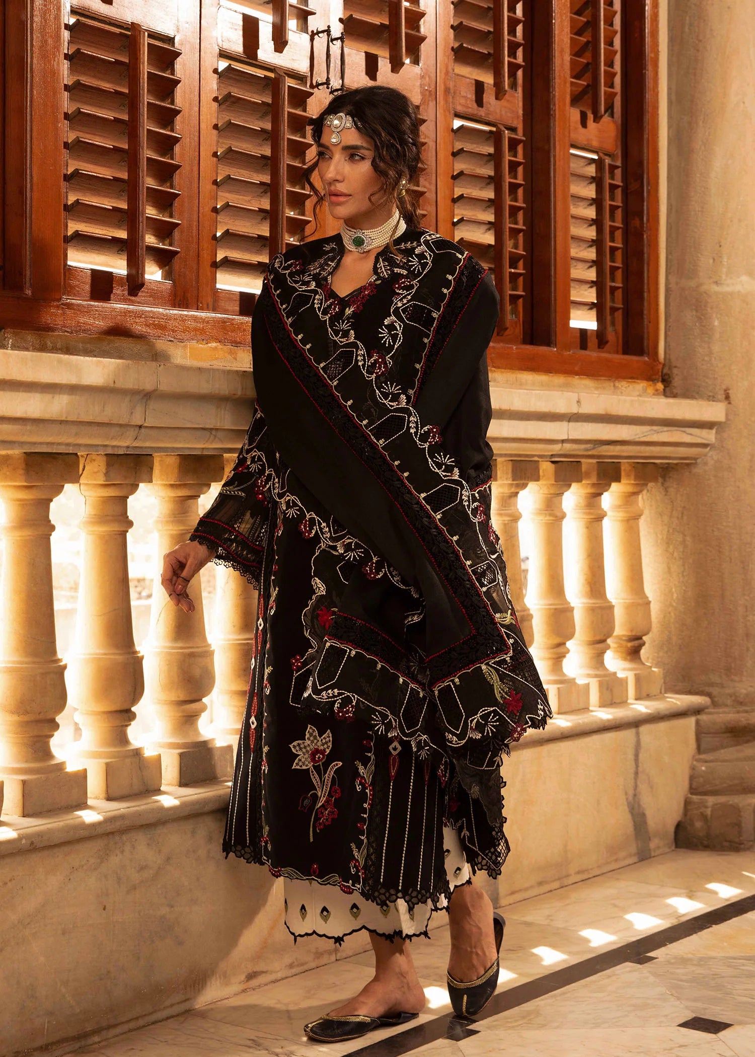 Meenakari | Crimson | Aleen Winter Unstitched 2024