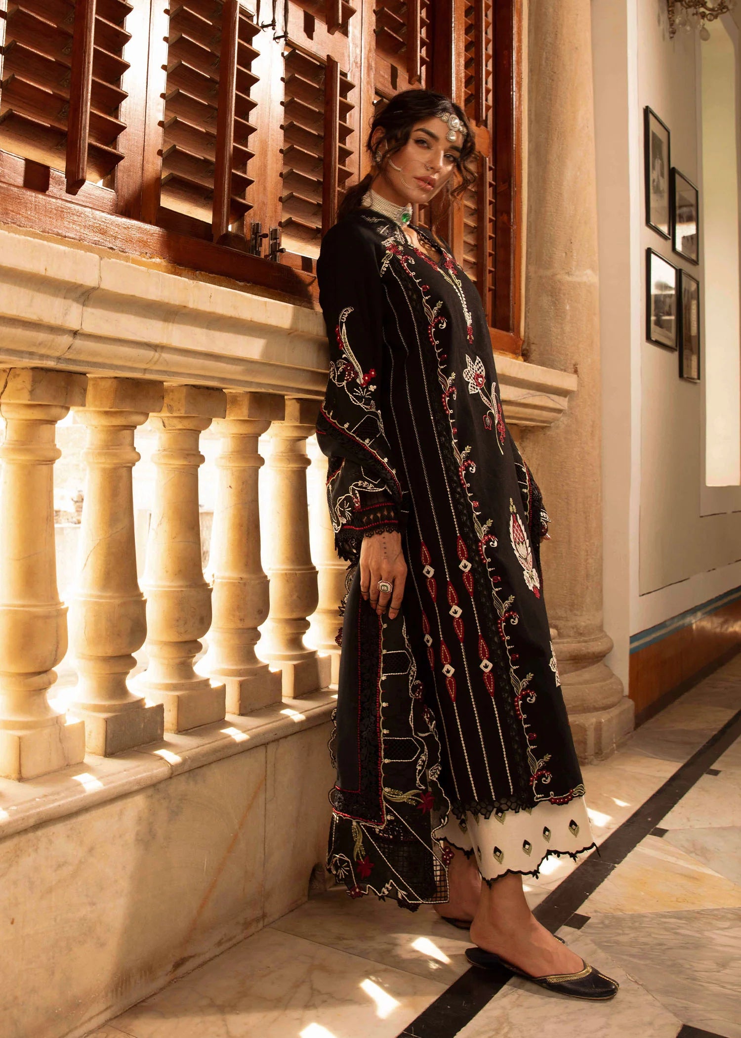 Meenakari | Crimson | Aleen Winter Unstitched 2024