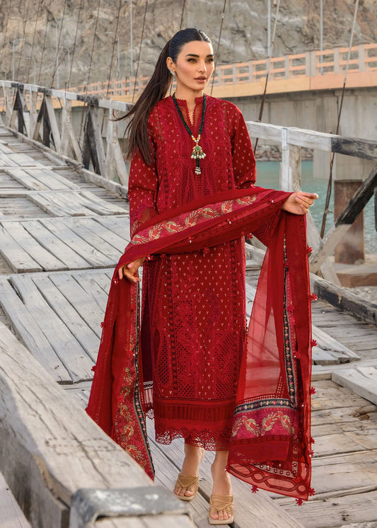 Dancing Paisleys - Ruby | Crimson By Saira Shakira | Luxury Lawn 2024